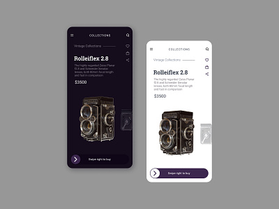Camera app design camera app cart dailyui darkmode design lightmode uidesign uiux