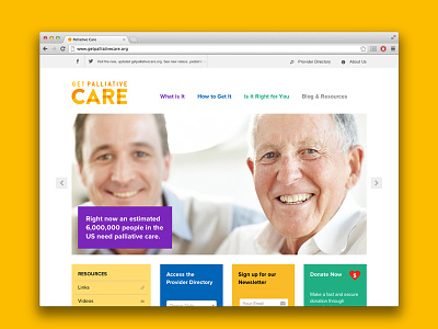 Getpalliativecare.org backend clean design frontend healthcare website white wordpress yellow