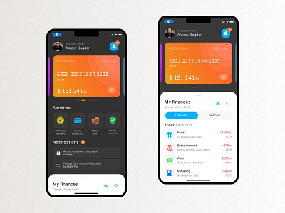 Banking app UI/UX design