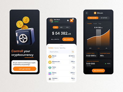 Crypto wallet app ui/ux design adaptive app bitcoin blockchain clean crypto cryptocurrency design et exchange finance investment mobile application product product design trading ui user interface ux wallet