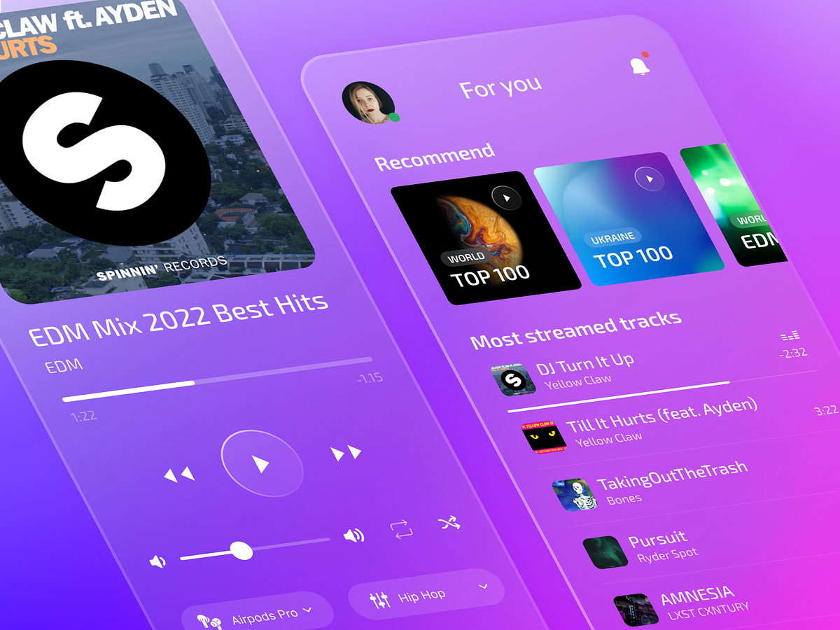Top Chart Music App designs, themes, templates and downloadable graphic