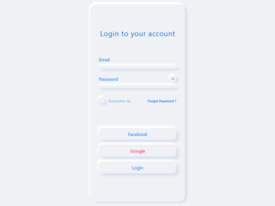 neomorphism login screen by Aymane Razani on Dribbble