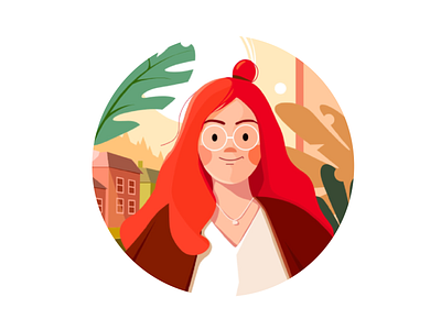 Weekend in a small town avatar character flat girls illustration person selfie travel ui vector woman woman portrait