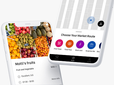 Market App app colorful design discover market route ui ux design