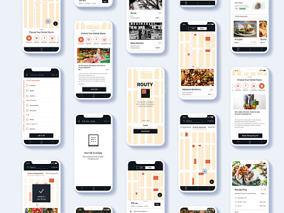 Meet Routy app design design dx interaction design ios iphone x market mobie mock up navigate ui ux design