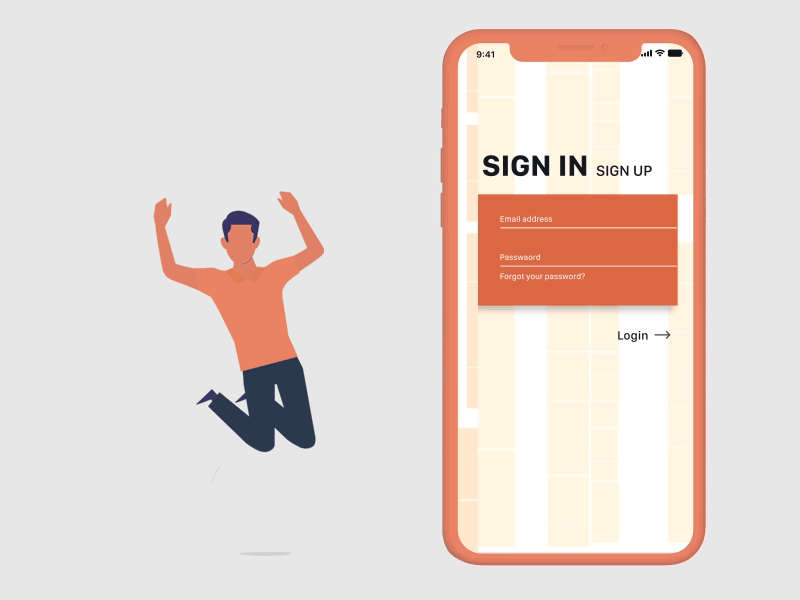 Meet Routy adobe after effects adobe illustrator animated gif app market microinteraction route sign in sign up ui ux uidesign