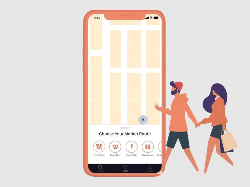 Meet Routy- Route Types adobe illustrator after effects animation animated gif app delight interaction design iphone x map market navigation route ui ui ux design