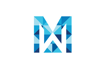 M W branding design flat icon identity illustrator logo minimal typography vector