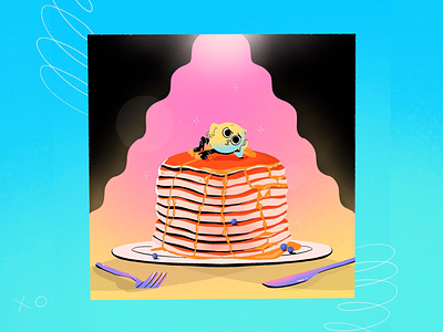 Pancake Day 2020 character dessert food illustration gradient illustration lemon pancake shrove tuesday