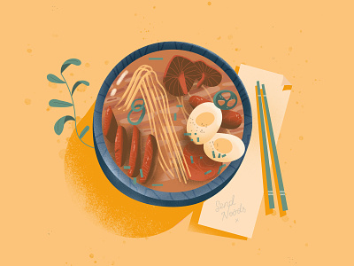 One Ramen Noodles adobe illustration noodles ramen send nudes textured type art typography vector art