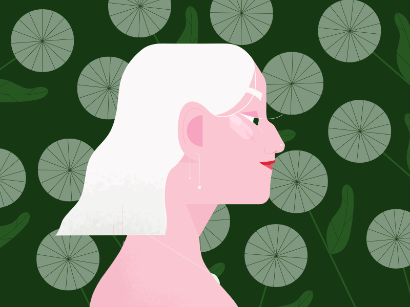 Hair Tuck animation flat geometric girl illustration texture vector