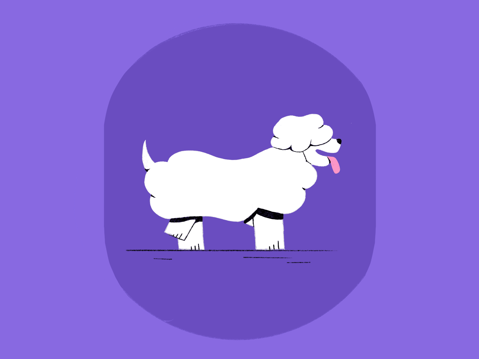 Cloud Doge animation characterdesign cloud dog flat floof gif illustration procreate puppy walk cycle