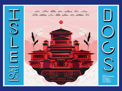 Isle of Dogs Poster building illustration isle of dogs japan movie poster poster risograph texture typography wes anderson