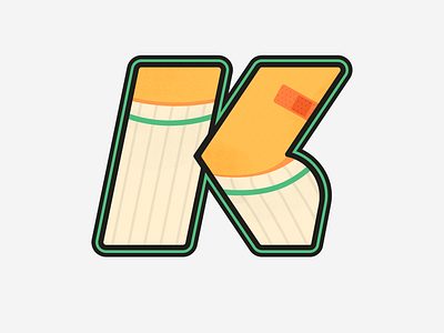 K is for Knees! illustration initial k logo monogram vector