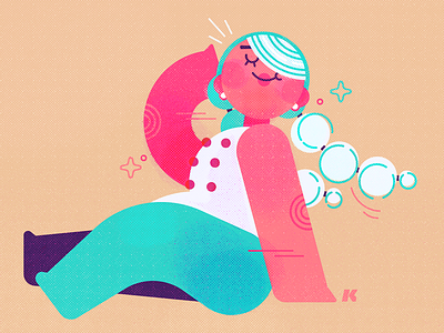 LULU 🍭 POP! cutie girl illustration slushie vector