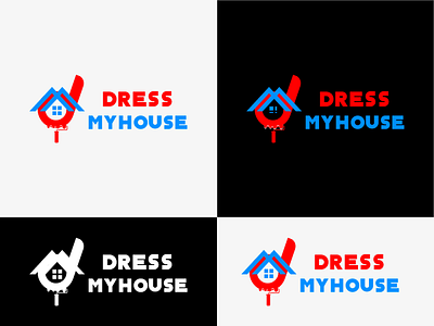 Dress my house branding illustration logo typography vector