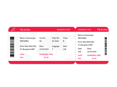 Boarding Pass boardingpass daily ui 024 dailyui illustration ticket