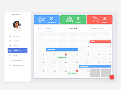 Calendar adobe xd calendar daily ui 038 dailyui dashboard ux web