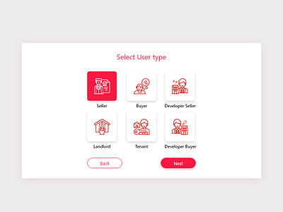 Select User Type adobe xd app daily ui daily ui 064 dailyui realestate select user type ui ux web