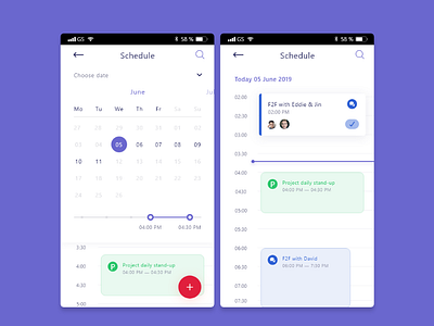 Schedule adobe xd app calender daily ui 071 dailyui design meeting schedule ux