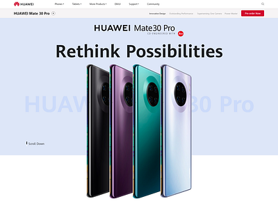 Huawei redesign landing page