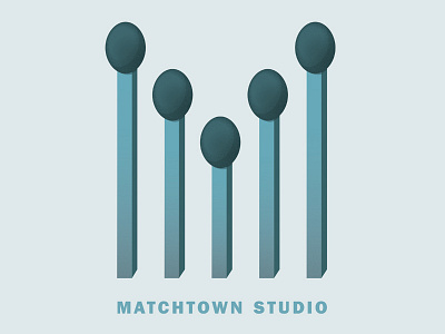 Matchtown Studio – Logo Full Sticks illustration logo