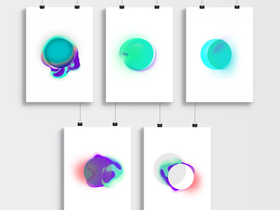 Vibrant gradient artworks design gradient illustration ui vector