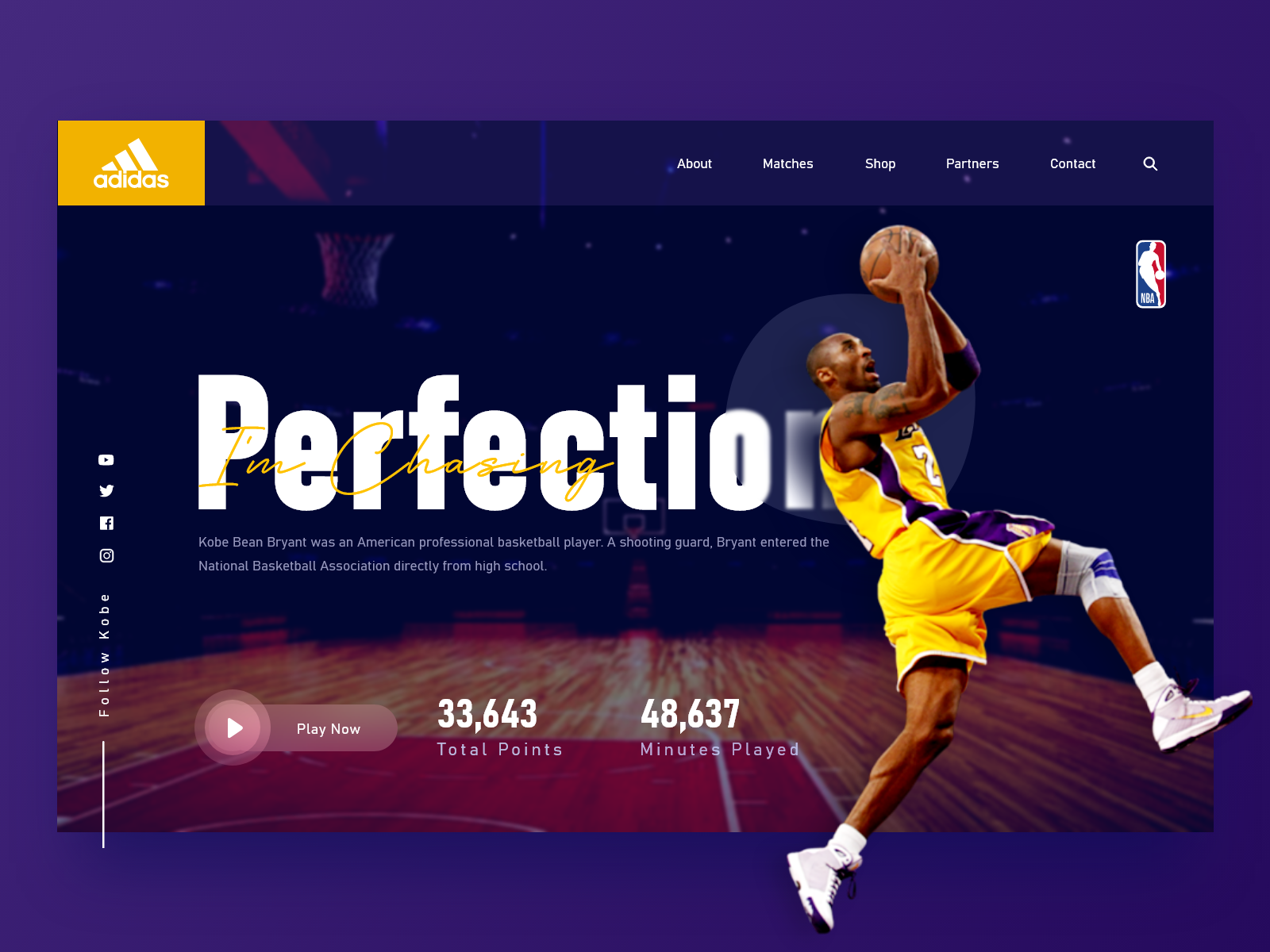 Kobe Bryant Landing Page by Nayan Pansara 🍀 on Dribbble