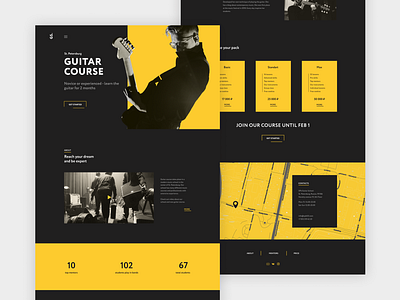 Guitar Course color concept design landing page typography ui ux web website