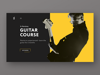 Guitar Course clear design color concept course design landing page promo page typography ui ux web