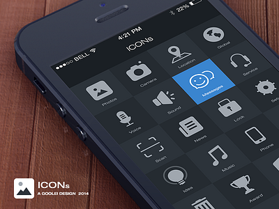 ICONs app camera collection flat folder icon location lock message mobile photo voice