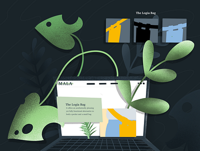 Grassroots E-commerse botanical ecommerce environment illustration leaves monstera plants shopify web