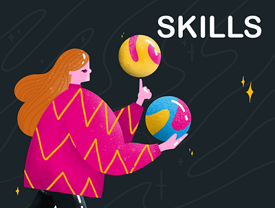Juggling Skills multitasking space woman