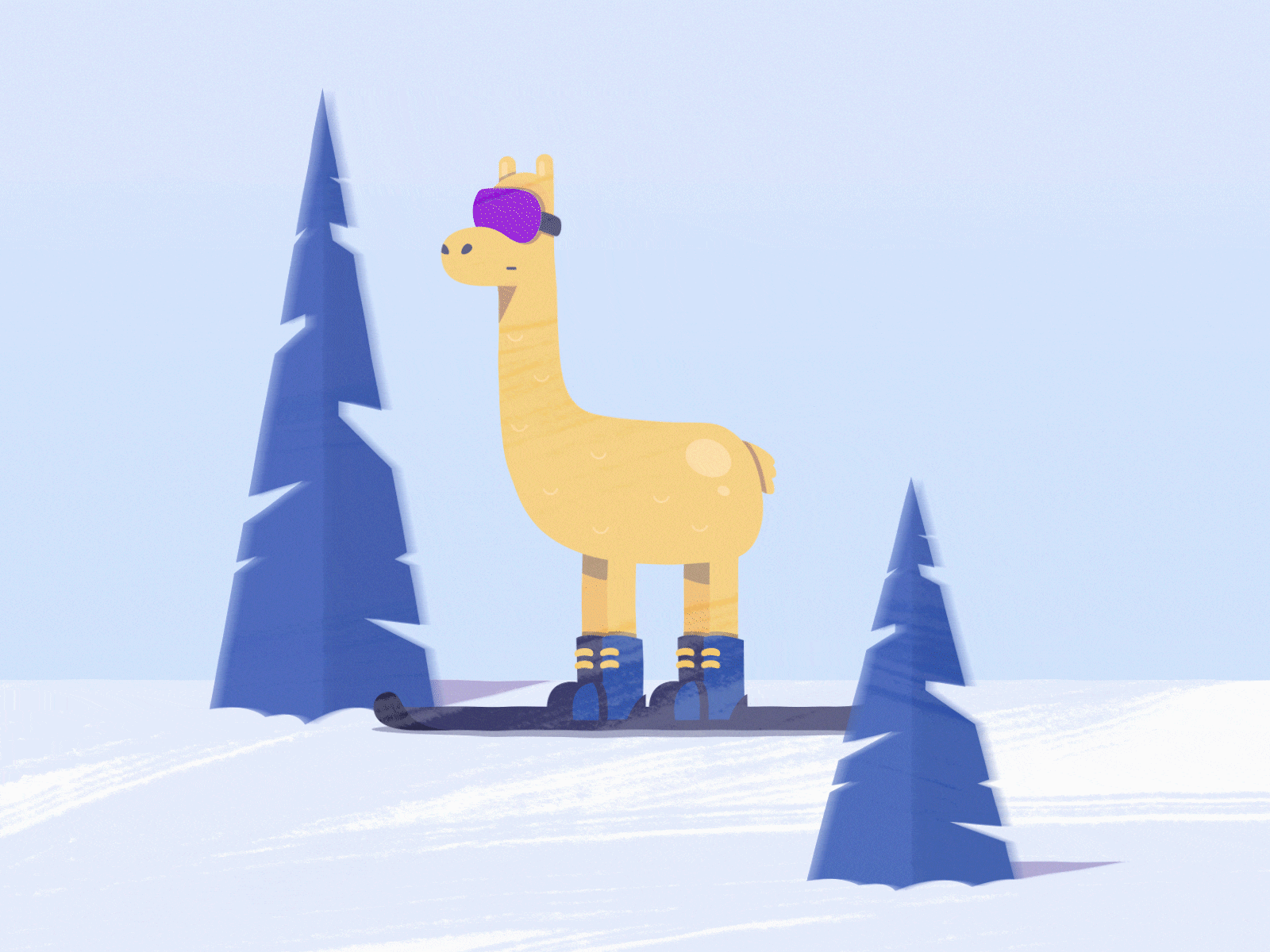 llama in forest 2d animation forest illustration motion design motion graphics