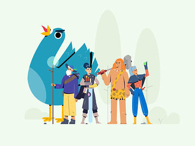 Fantasy Squad - Characters Design 2d character character design digital digital art digital illustration fantasy flat flat art flat illustration illustration magic vector vector art vector illustration