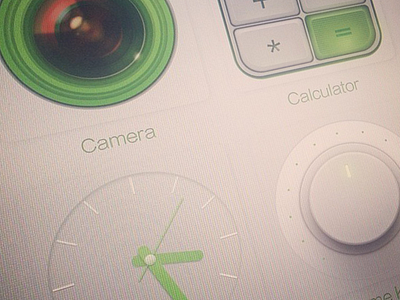 Green Plum Icon calculator camera clock icon knob