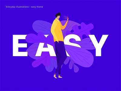 EASY放轻松 illustration vector 插图 设计