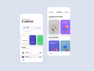 Bank app app application bank design illustration redesign concept typography ui