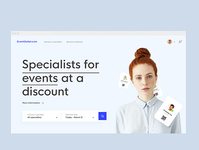 EventOutlet branding design minimal redesign redesign concept side typography ui ux web website