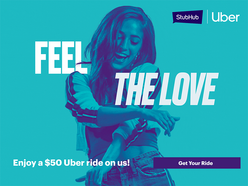 StubHub | Uber digital ad email blast