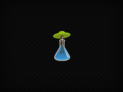 UFO - logo concept blue flat green lab logo ovni pattern ufo