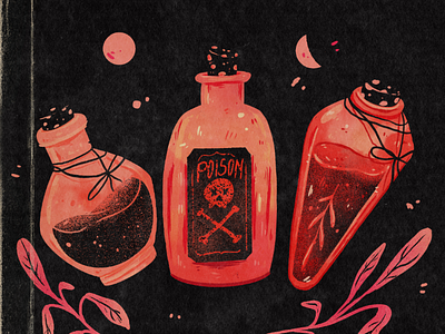 Potions art bottle cartoon cartoonillustration design drawing illustration potion procreate texture witch