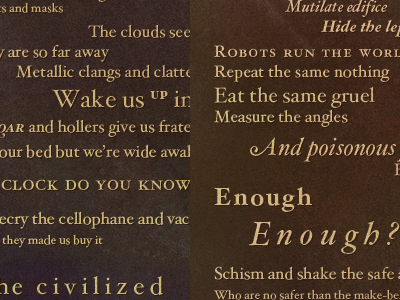We the Civilized brown poetry texture typography