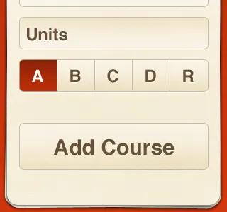 Add Course beige iphone red ui