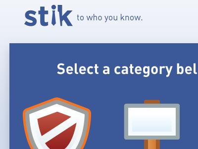 Select a category blue website