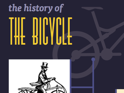 The History of the Bicycle poster print timeline