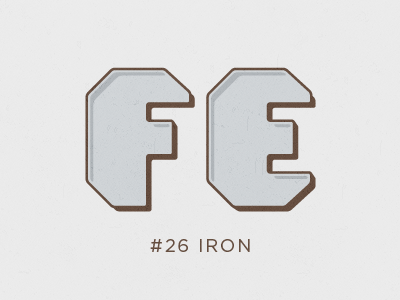 Iron chemistry elements lettering typography