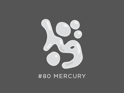 Mercury chemistry elements lettering typography