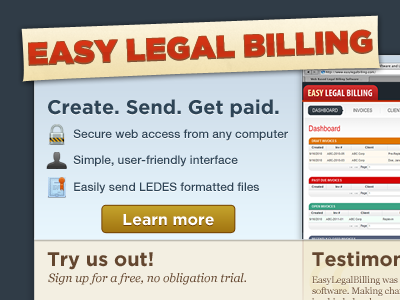 Easy Legal Billing website