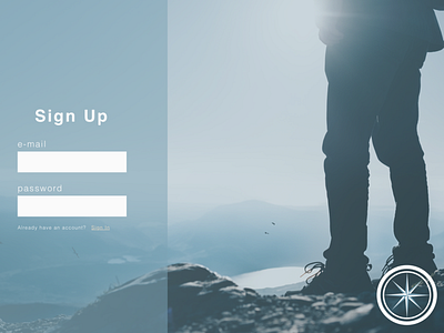 Daily UI 001 - Sign Up blue compass dailyui 001 design hiking sign up form sign up page ui ux web website